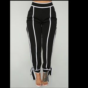 High waist slit trousers